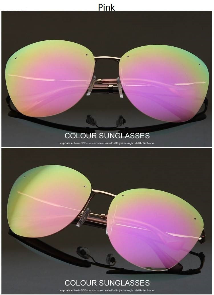 Fashion Vintage Rimless Designer Sunglasses with Coating for Women - Women Sunglasses - DYAVOR® 