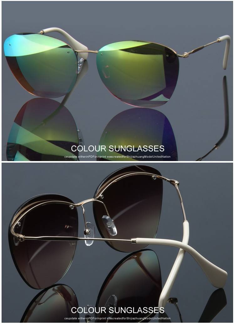  Fashion Vintage Rimless Designer Sunglasses with Coating for Women - Women Sunglasses - DYAVOR® 