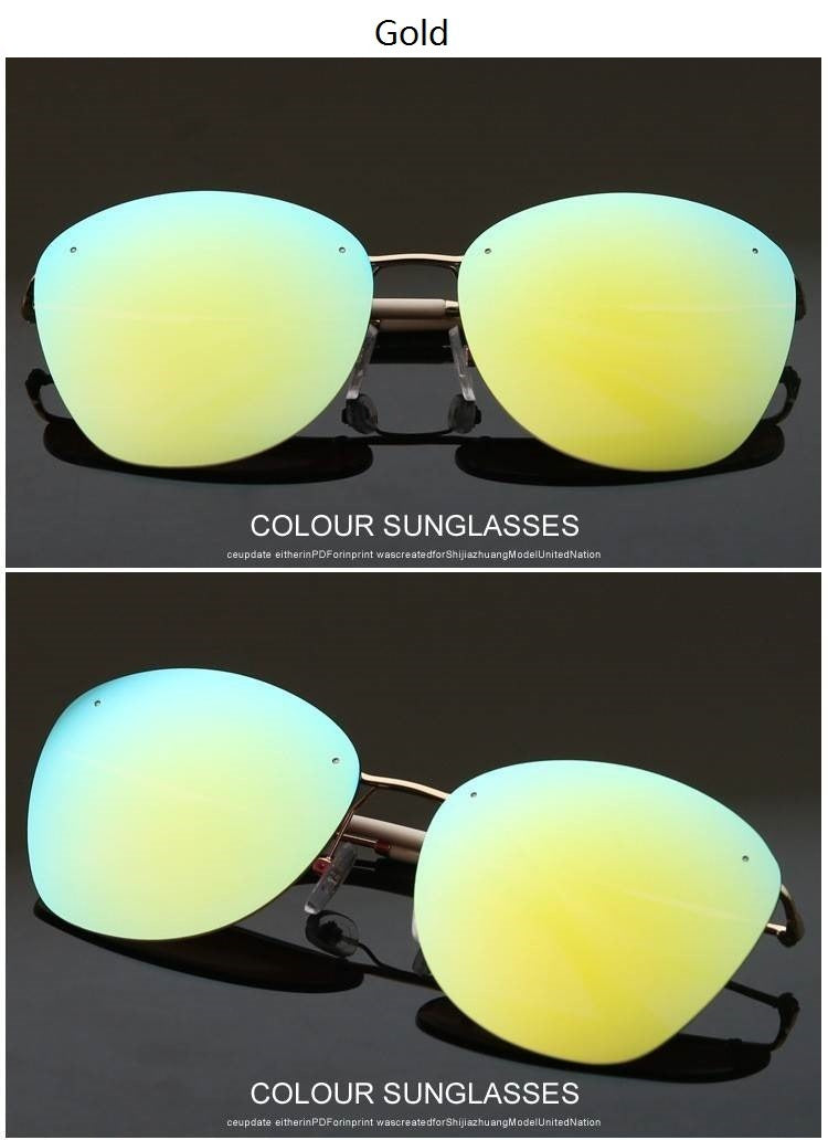  Fashion Vintage Rimless Designer Sunglasses with Coating for Women - Women Sunglasses - DYAVOR® 