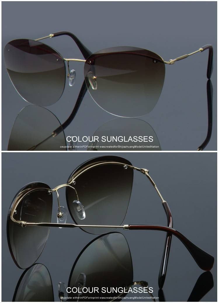  Fashion Vintage Rimless Designer Sunglasses with Coating for Women - Women Sunglasses - DYAVOR® 