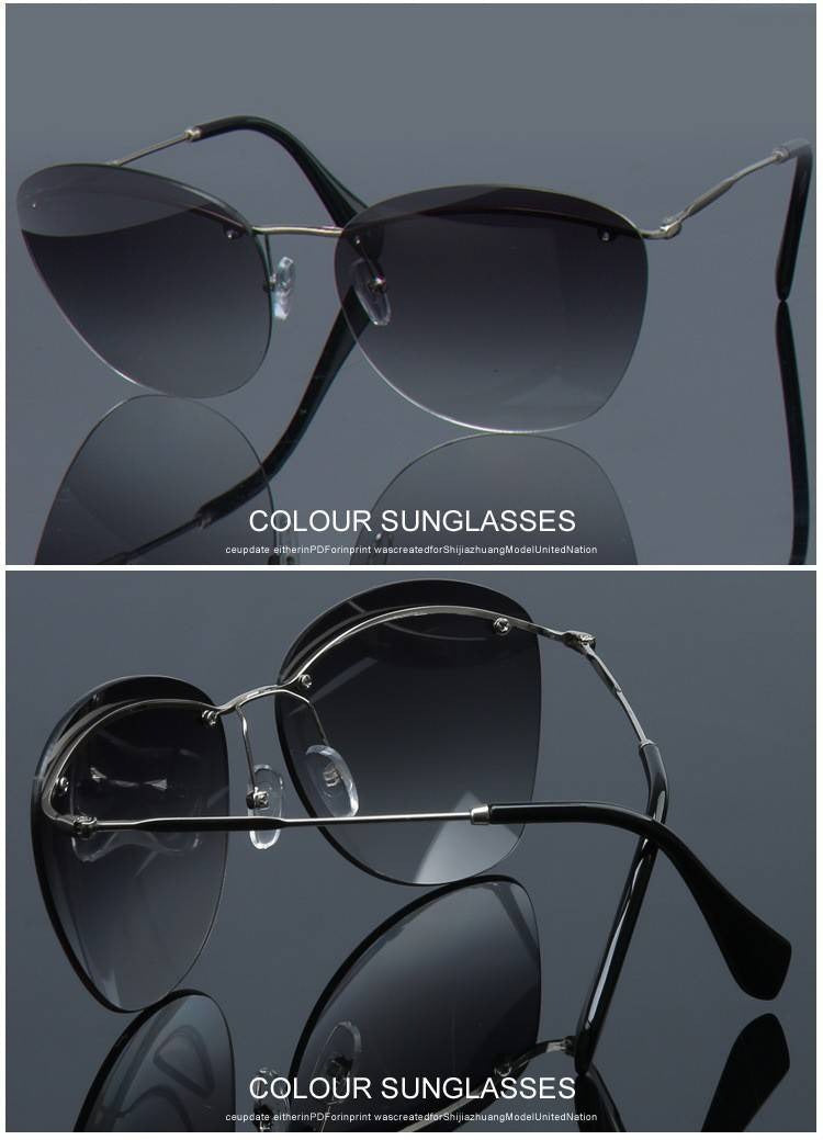  Fashion Vintage Rimless Designer Sunglasses with Coating for Women - Women Sunglasses - DYAVOR® 