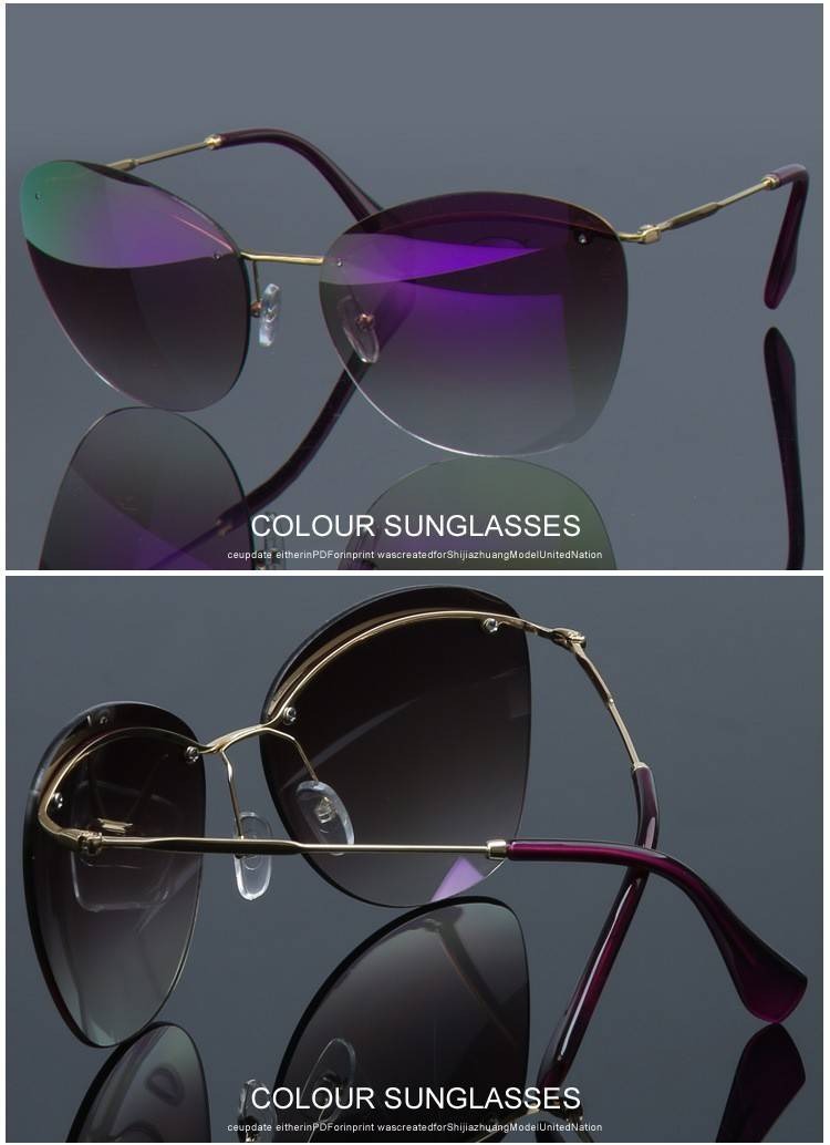 Fashion Vintage Rimless Designer Sunglasses with Coating for Women - Women Sunglasses - DYAVOR® 