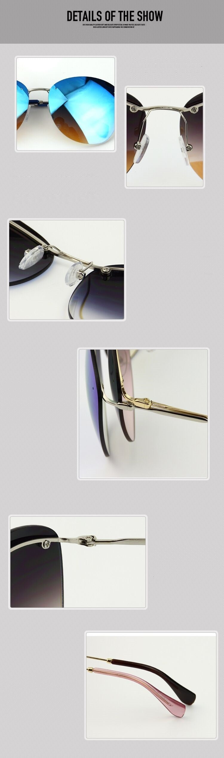  Fashion Vintage Rimless Designer Sunglasses with Coating for Women - Women Sunglasses - DYAVOR® 