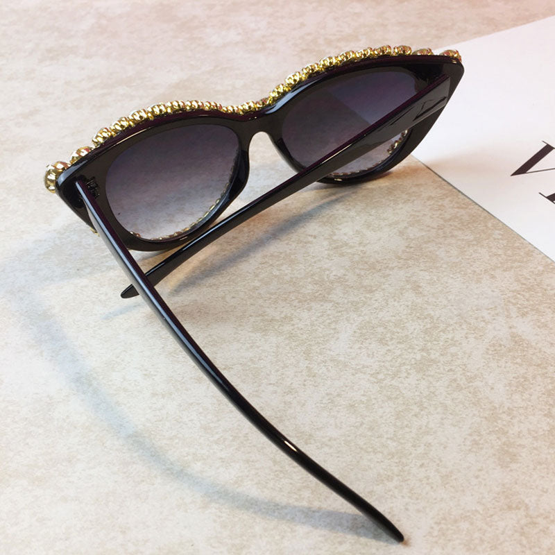  Women's Fashion Cat Eye Bling Diamond Rhinestone Sun Glasses - Women Sunglasses - DYAVOR® 