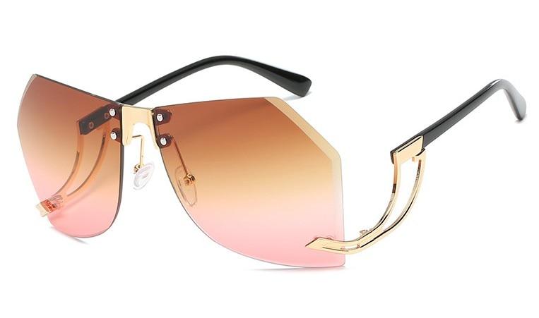 Fashion Women's 32g Alloy Gradient Irregular Frameless Sunglasses