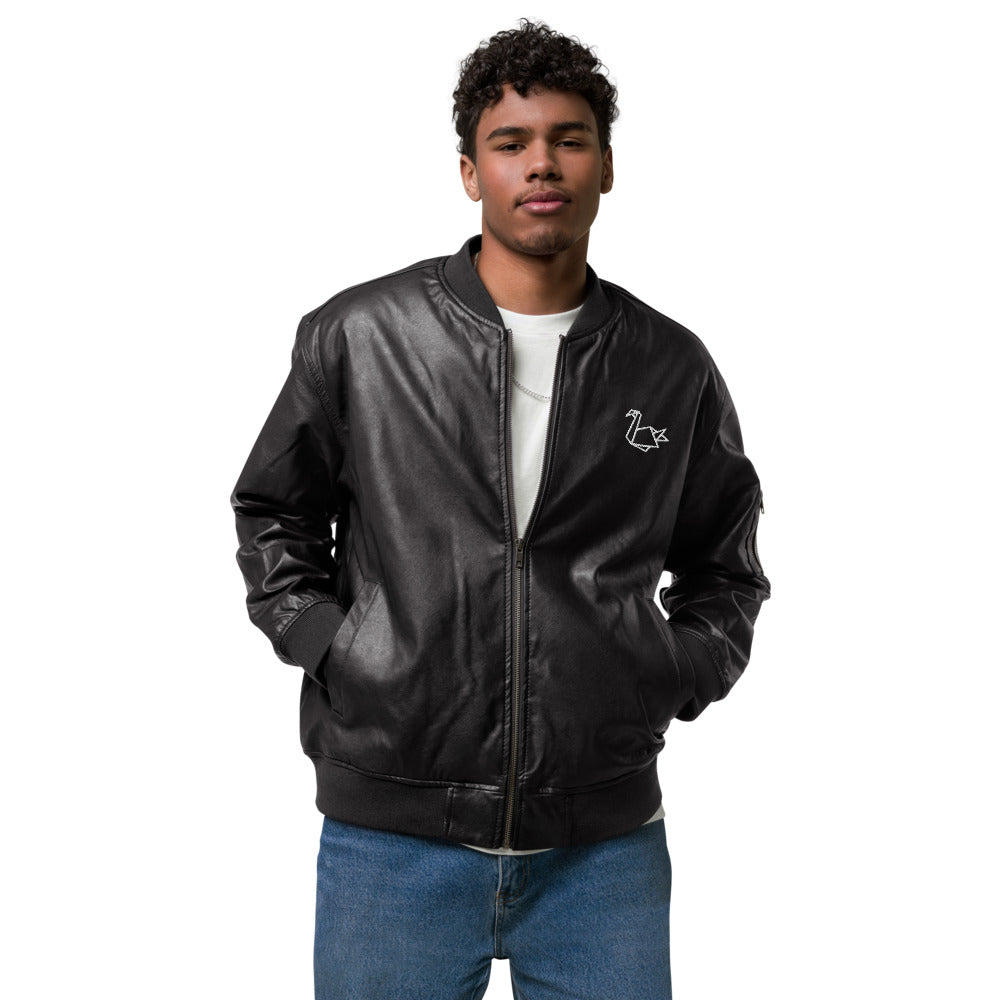  Leather Bomber Jacket - Coats & Jackets - DYAVOR® 