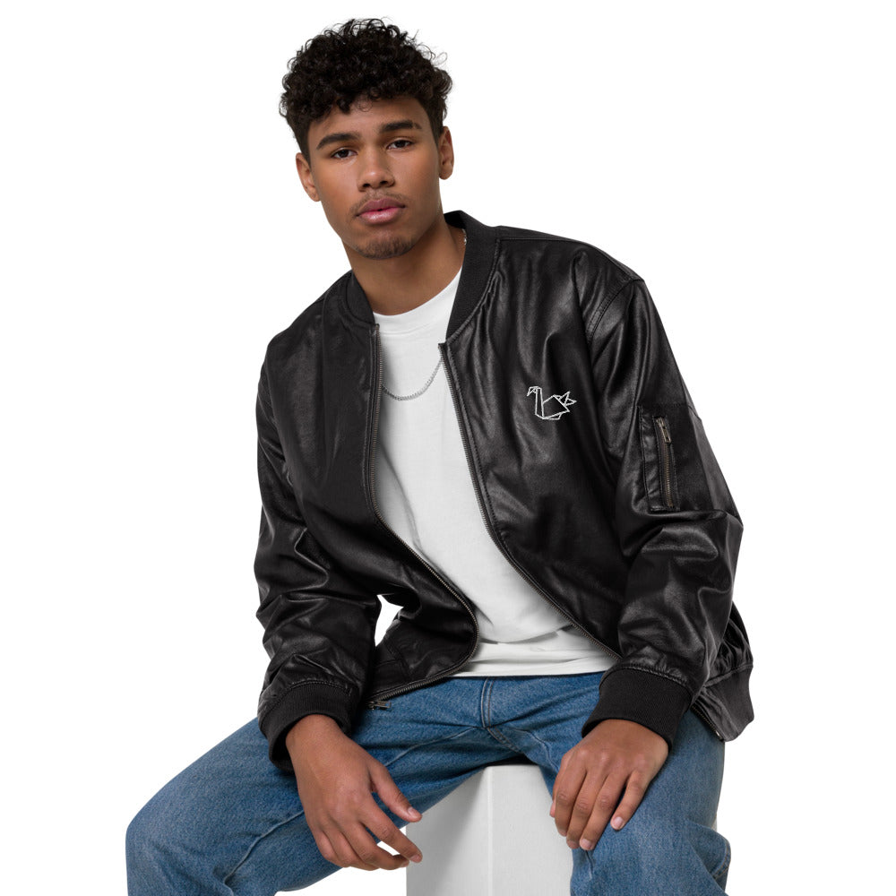  Leather Bomber Jacket - Coats & Jackets - DYAVOR® 