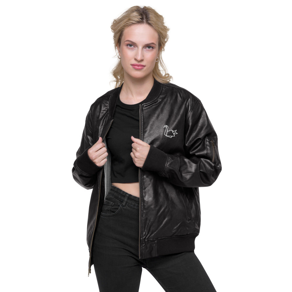  Leather Bomber Jacket - Coats & Jackets - DYAVOR® 