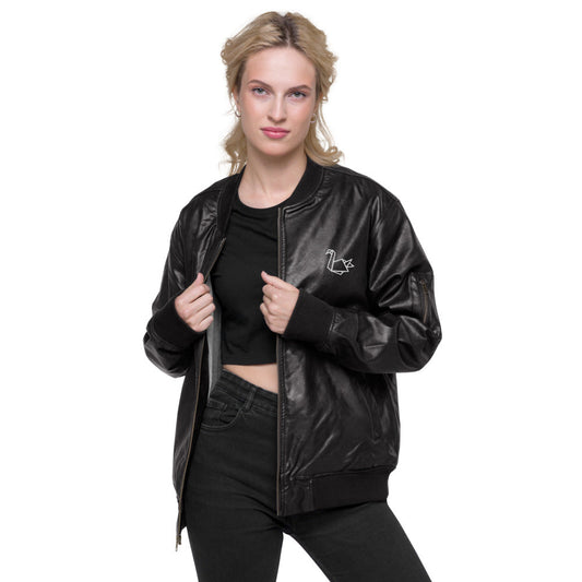  Leather Bomber Jacket - Coats & Jackets - DYAVOR® 