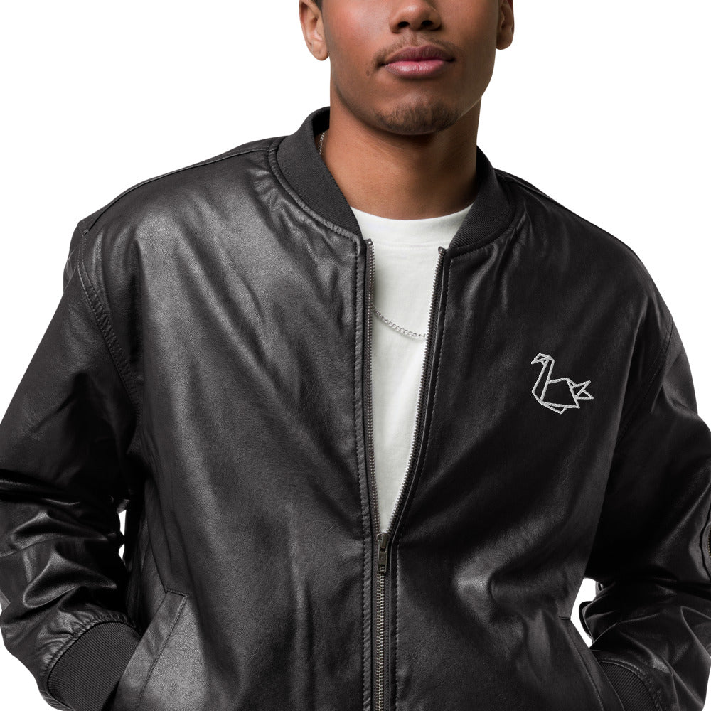  Leather Bomber Jacket - Coats & Jackets - DYAVOR® 