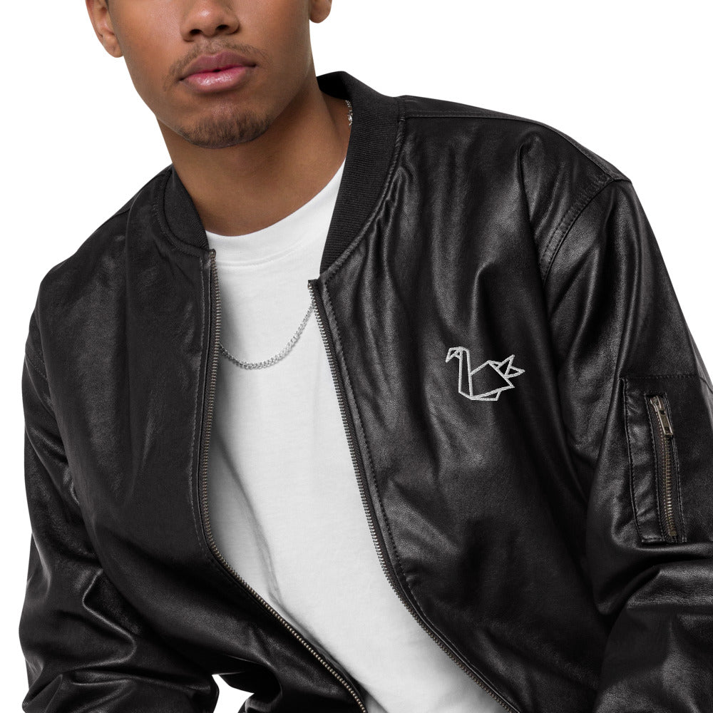 Leather Bomber Jacket - Coats & Jackets - DYAVOR® 