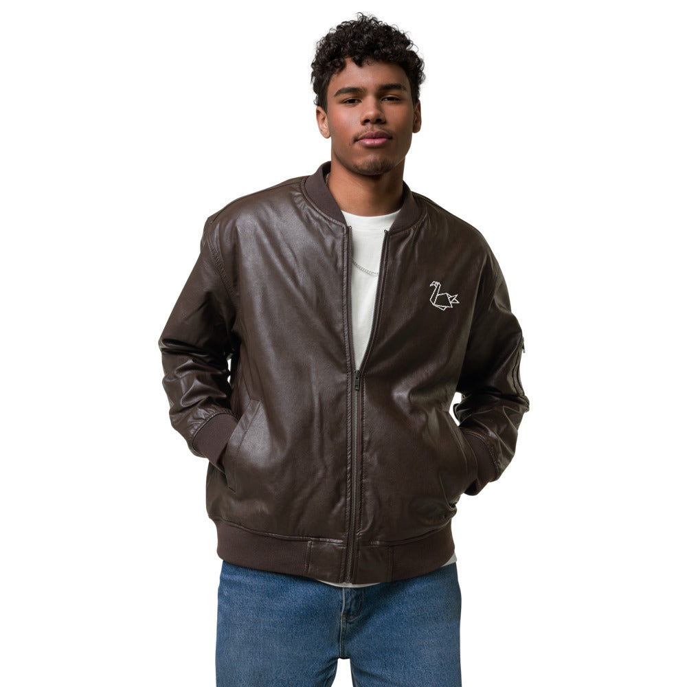  Leather Bomber Jacket - Coats & Jackets - DYAVOR® 