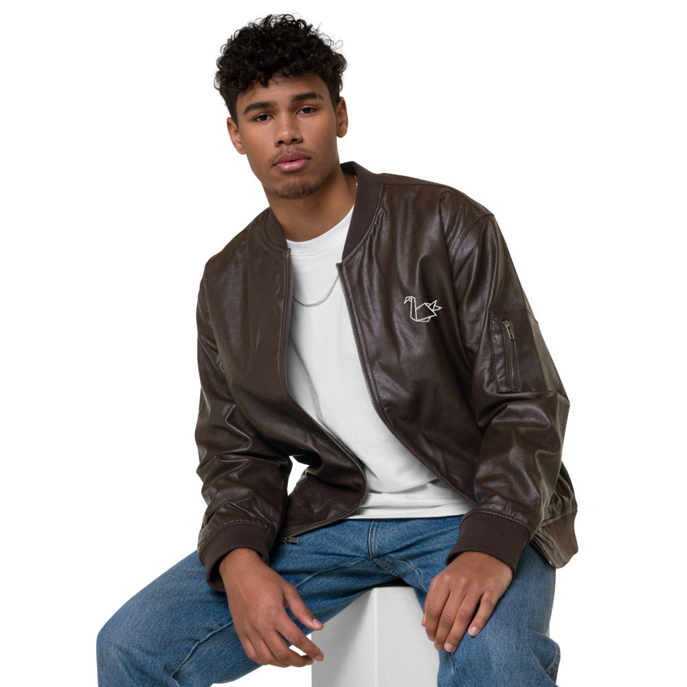  Leather Bomber Jacket - Coats & Jackets - DYAVOR® 