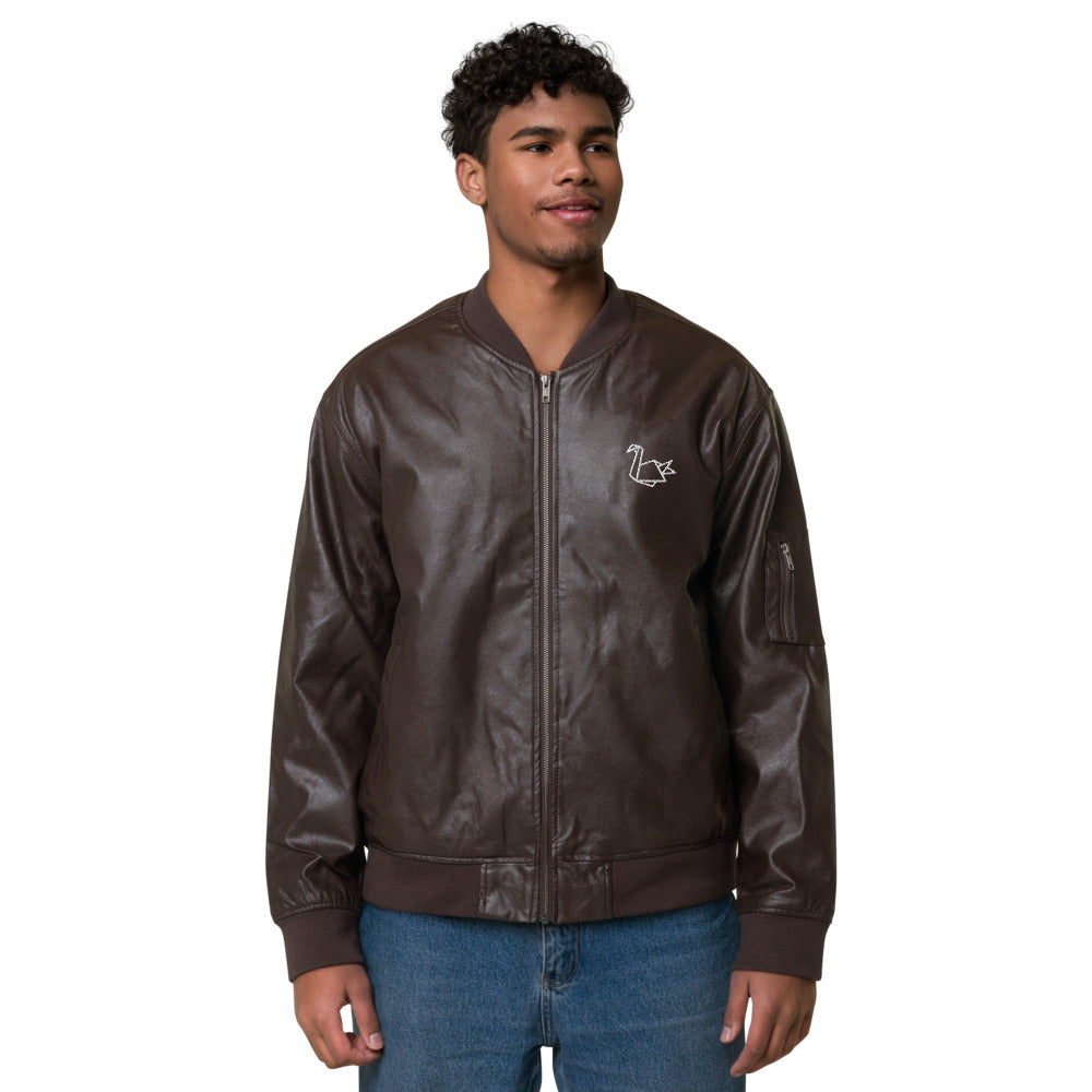  Leather Bomber Jacket - Coats & Jackets - DYAVOR® 