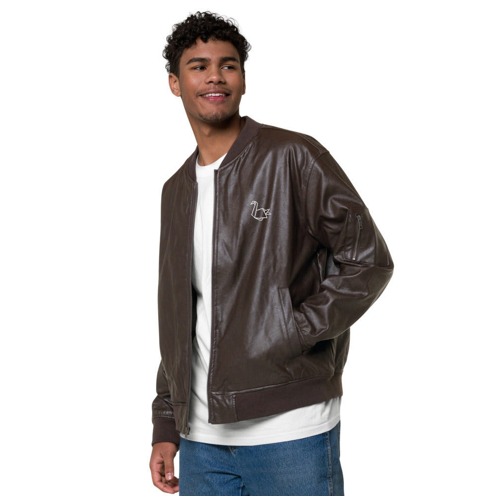  Leather Bomber Jacket - Coats & Jackets - DYAVOR® 