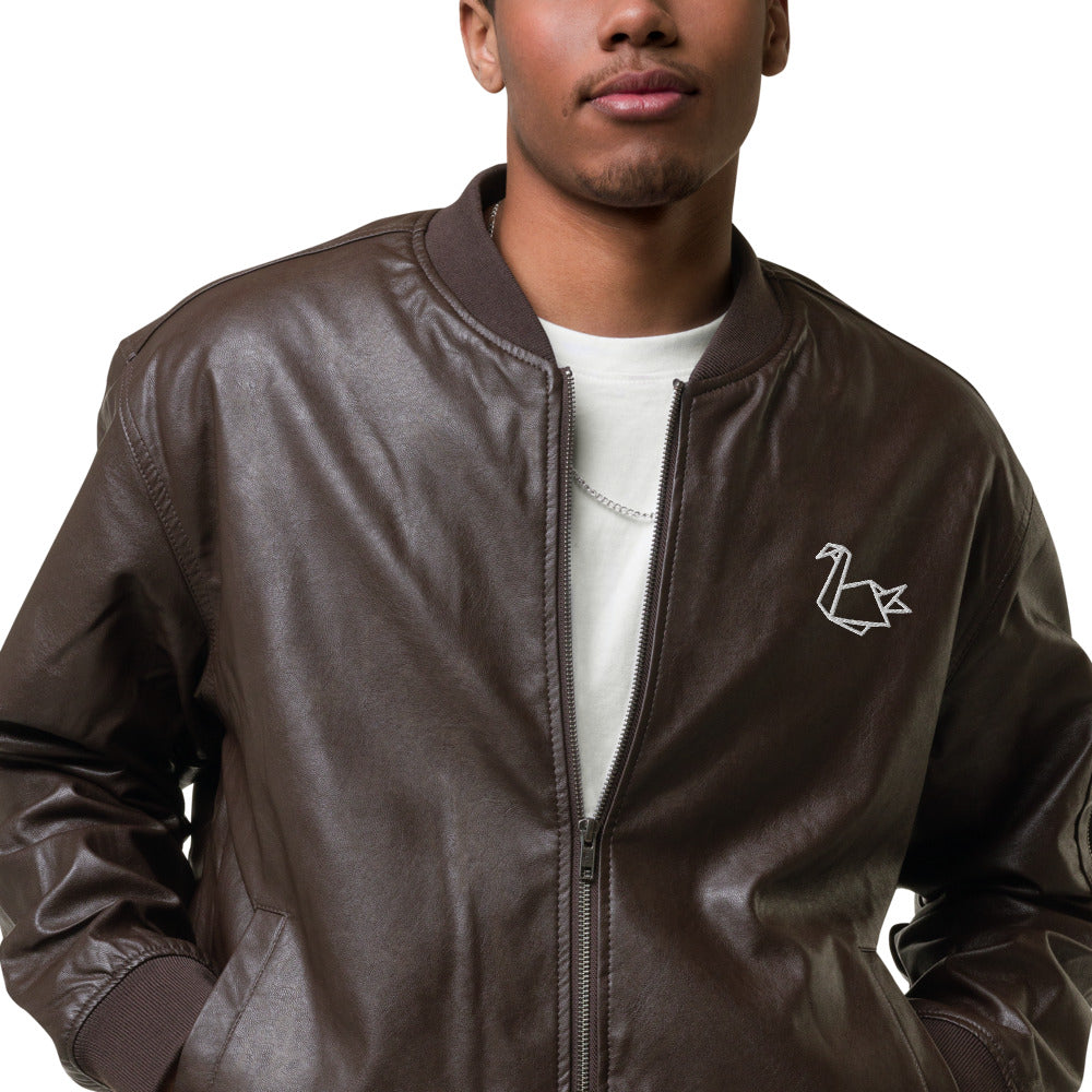  Leather Bomber Jacket - Coats & Jackets - DYAVOR® 
