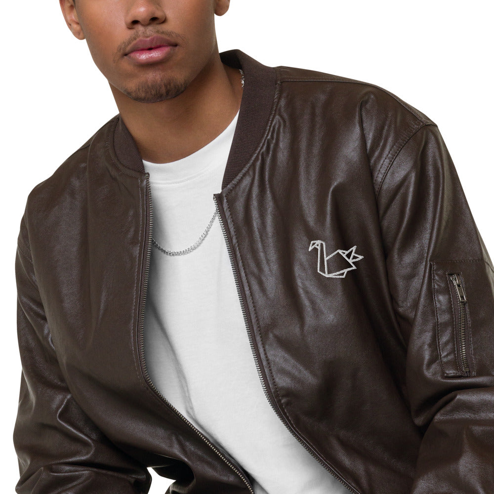  Leather Bomber Jacket - Coats & Jackets - DYAVOR® 