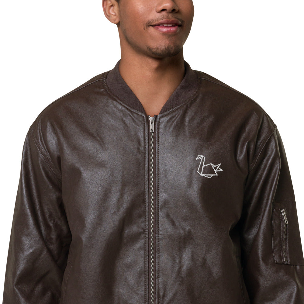 Leather Bomber Jacket - Coats & Jackets - DYAVOR® 