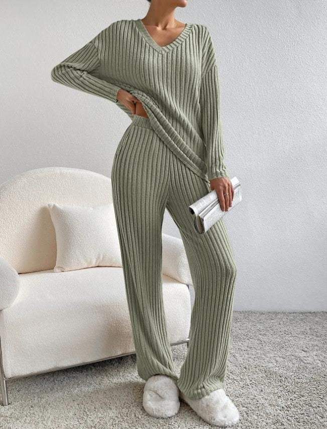 Lounge Set - Ribbed - Soft Material, Loose Fit - Perfect for Home