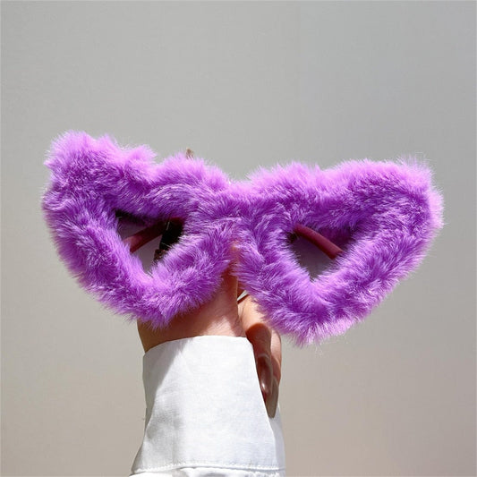  Unisex Heart Shaped Furry Fashion Vintage Retro Style UV400 Sunglasses - Unisex Sunglasses - DYAVOR® 