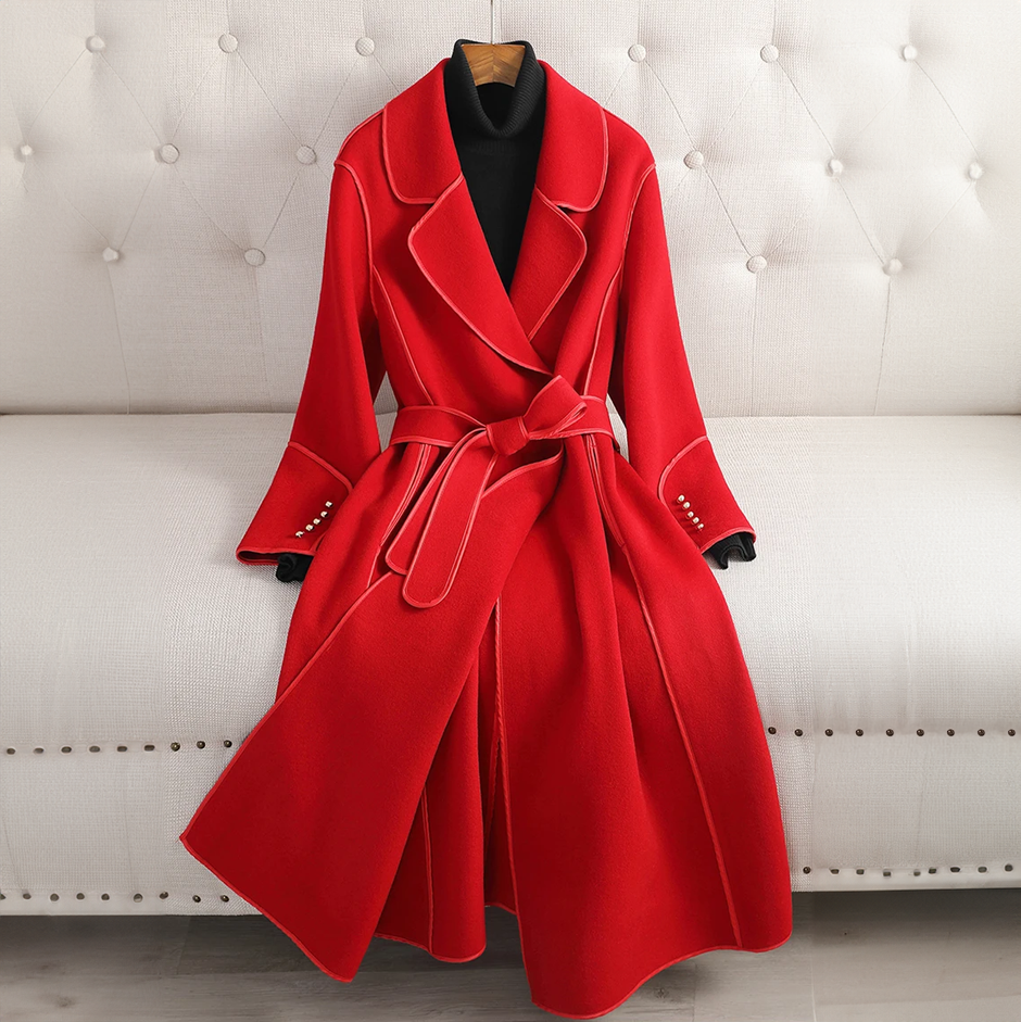 Ladies' trench coat with belt