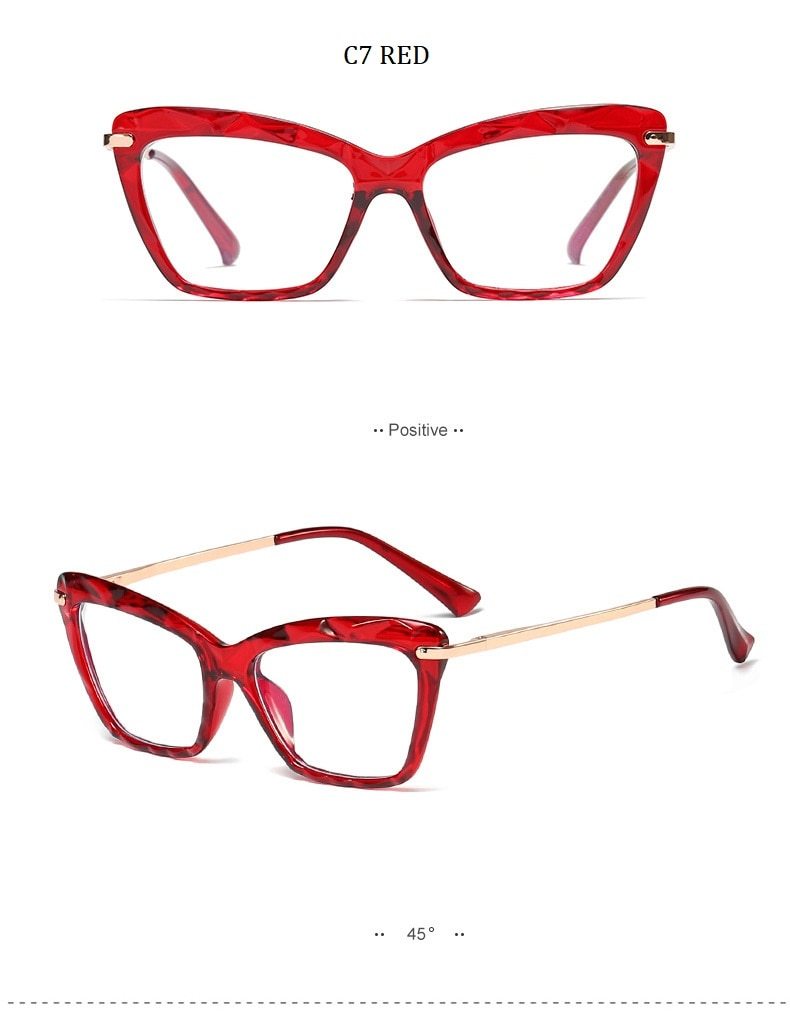  High Quality Geometric Element Frame Red Cat Glasses for Women - Women Sunglasses - DYAVOR® 