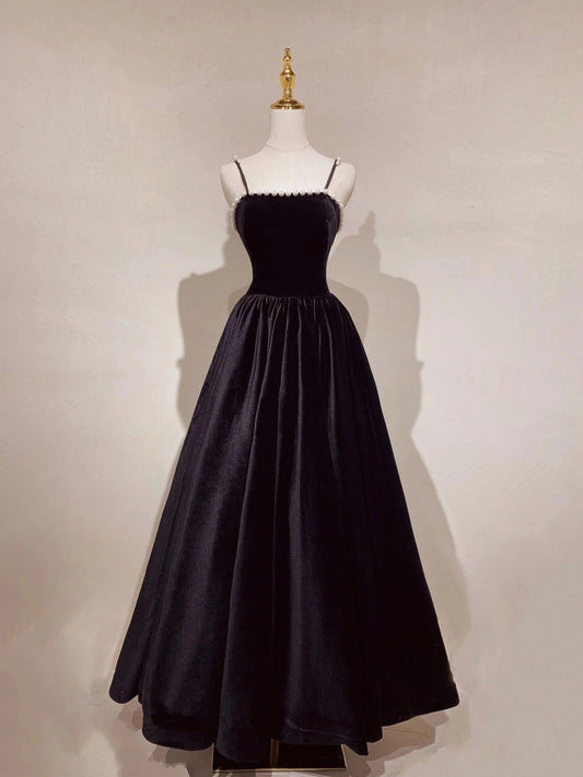  Elegant A-Line Spaghetti Straps Sleeveless Backless Long Prom Dresses With Beading - Prom Dresses - DYAVOR® 