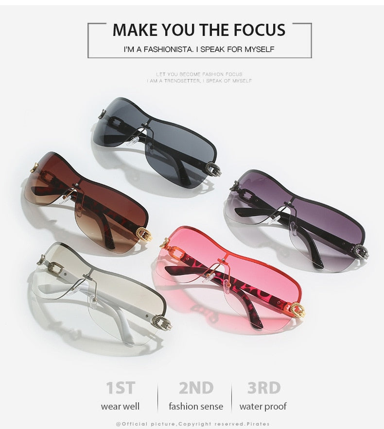  Women's Summer Gradient Vintage Style Oversized Punk Sunglasses - Women Sunglasses - DYAVOR® 
