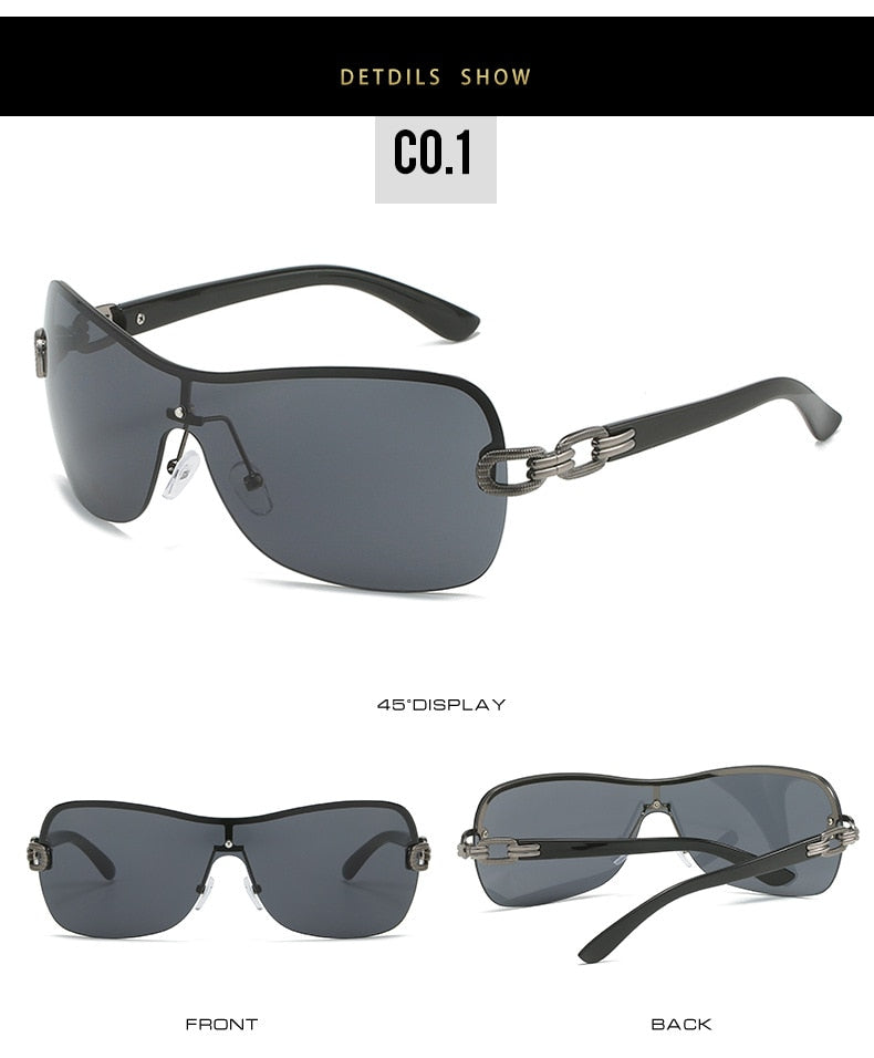  Women's Summer Gradient Vintage Style Oversized Punk Sunglasses - Women Sunglasses - DYAVOR® 