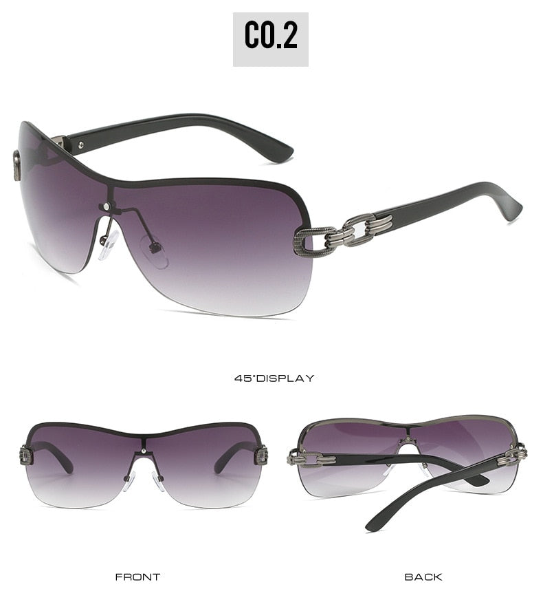  Women's Summer Gradient Vintage Style Oversized Punk Sunglasses - Women Sunglasses - DYAVOR® 