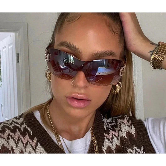  Women's Summer Gradient Vintage Style Oversized Punk Sunglasses - Women Sunglasses - DYAVOR® 