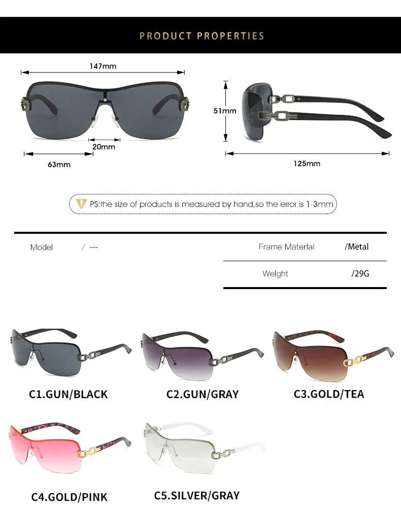  Women's Summer Gradient Vintage Style Oversized Punk Sunglasses - Women Sunglasses - DYAVOR® 