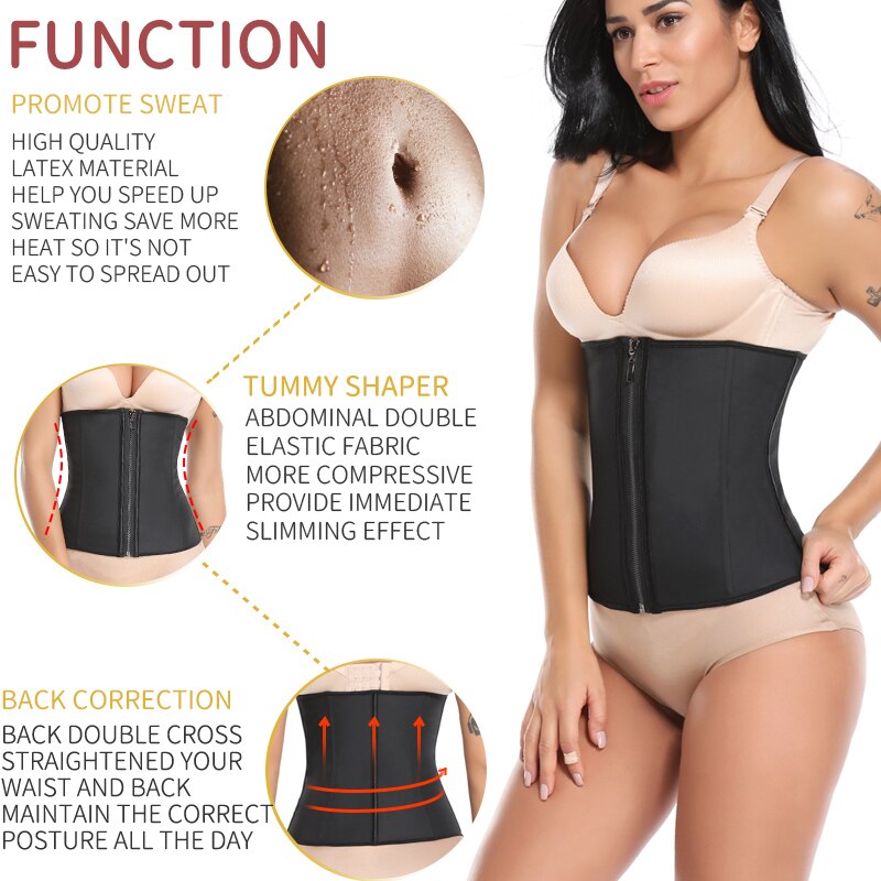 Steel Boned Modeling Girdle Belt Waist Trainer Tummy Control Body Shaper