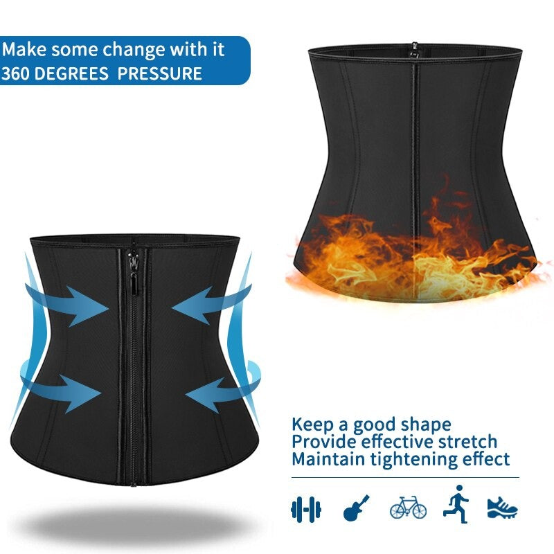 Steel Boned Modeling Girdle Belt Waist Trainer Tummy Control Body Shaper