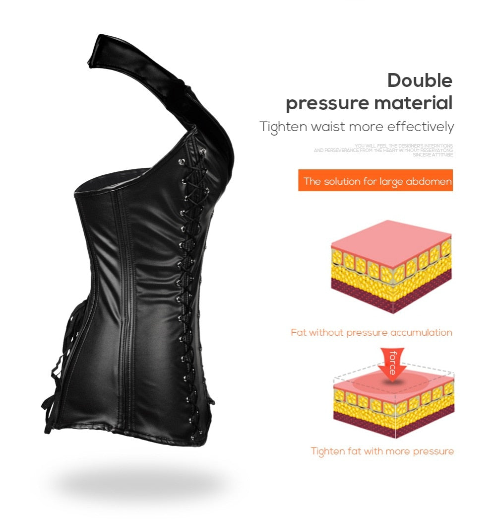  Steampunk Solid Sexy Overbust Armor Waist Trainer Corset Bustiers Slimmers - Slimmers - DYAVOR® 