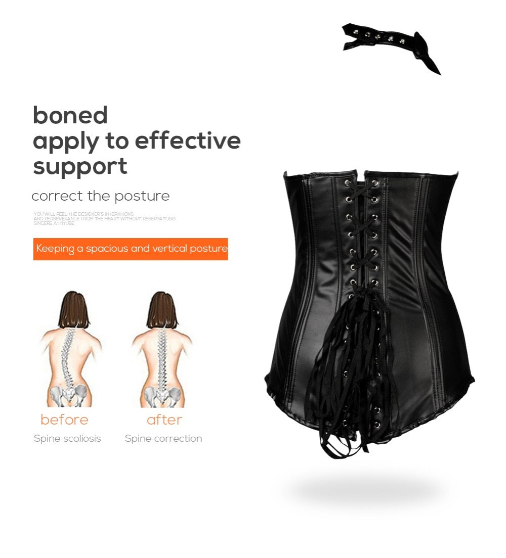  Steampunk Solid Sexy Overbust Armor Waist Trainer Corset Bustiers Slimmers - Slimmers - DYAVOR® 