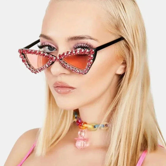  Women's Fashion Gradient Crystal Shades Luxury Cat Eyes Sunglasses - Women Sunglasses - DYAVOR® 