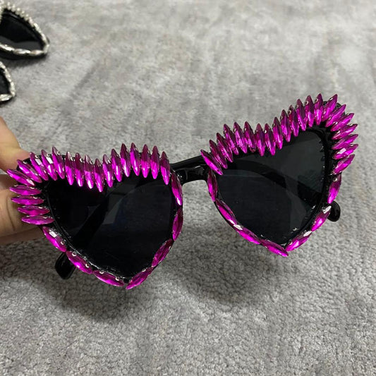  Women's Handmade Party Luxury Diamond Sexy Cat Eye Sunglasses - Women Sunglasses - DYAVOR® 