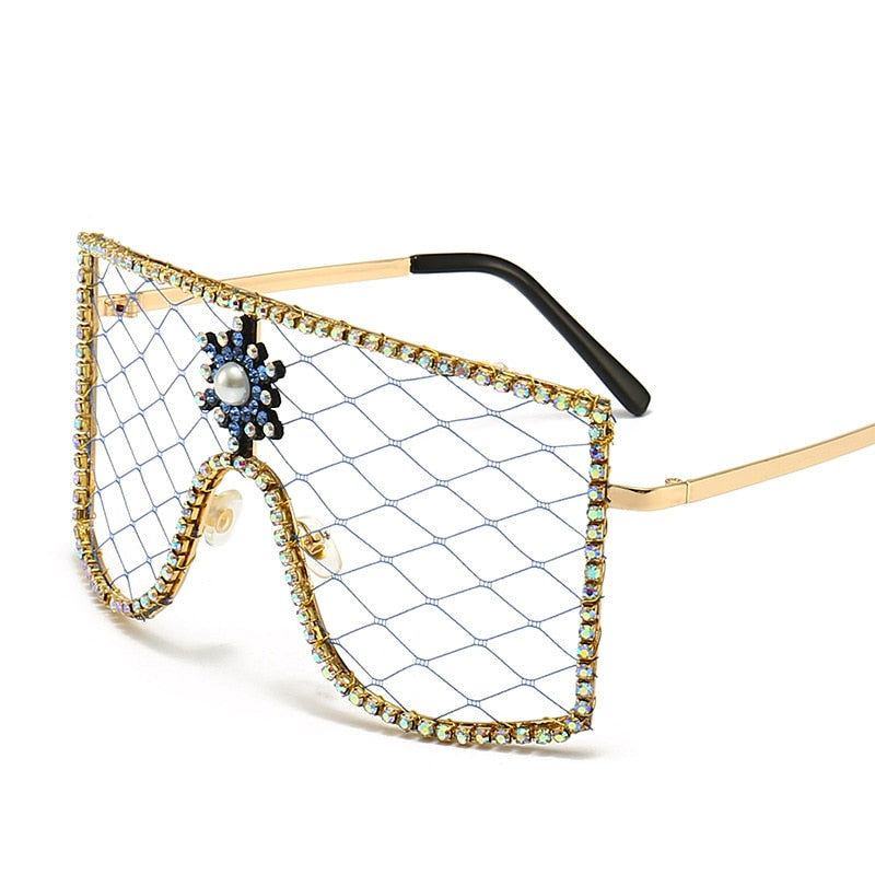  Women's Luxury Diamonds Steampunk Oversized Rhinestone Sunglasses - Women Sunglasses - DYAVOR® 