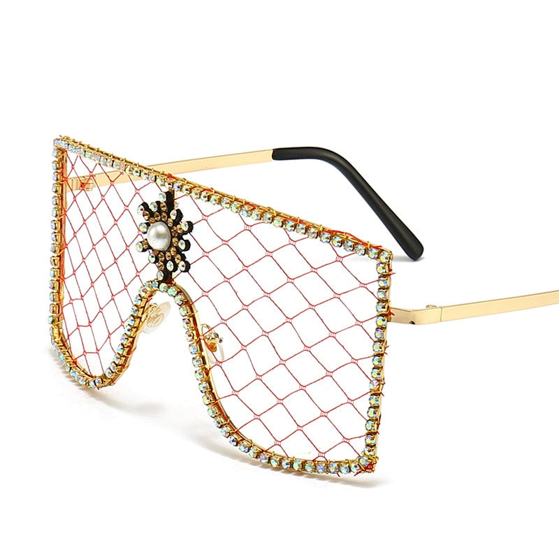  Women's Luxury Diamonds Steampunk Oversized Rhinestone Sunglasses - Women Sunglasses - DYAVOR® 