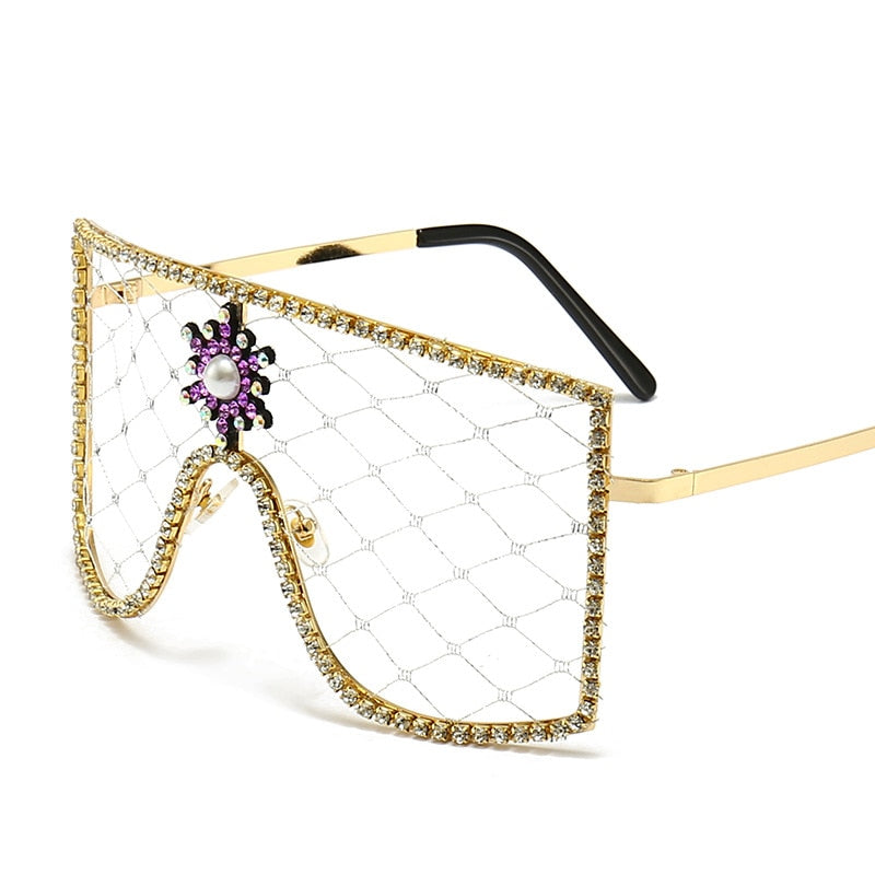  Women's Luxury Diamonds Steampunk Oversized Rhinestone Sunglasses - Women Sunglasses - DYAVOR® 