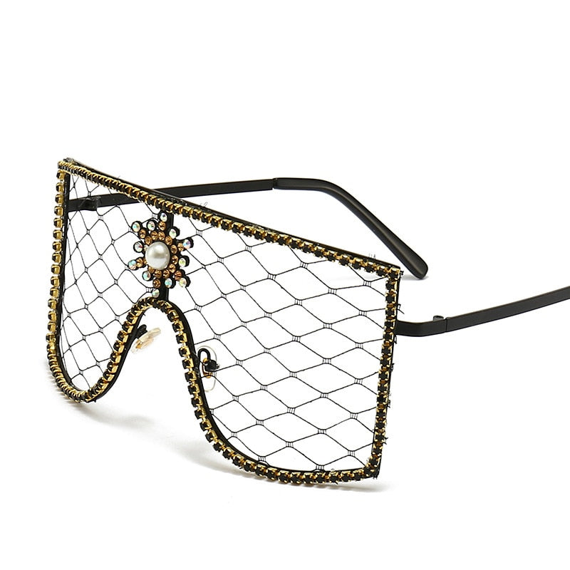  Women's Luxury Diamonds Steampunk Oversized Rhinestone Sunglasses - Women Sunglasses - DYAVOR® 