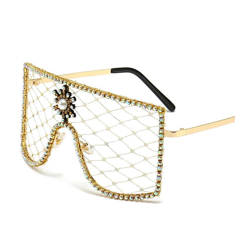  Women's Luxury Diamonds Steampunk Oversized Rhinestone Sunglasses - Women Sunglasses - DYAVOR® 
