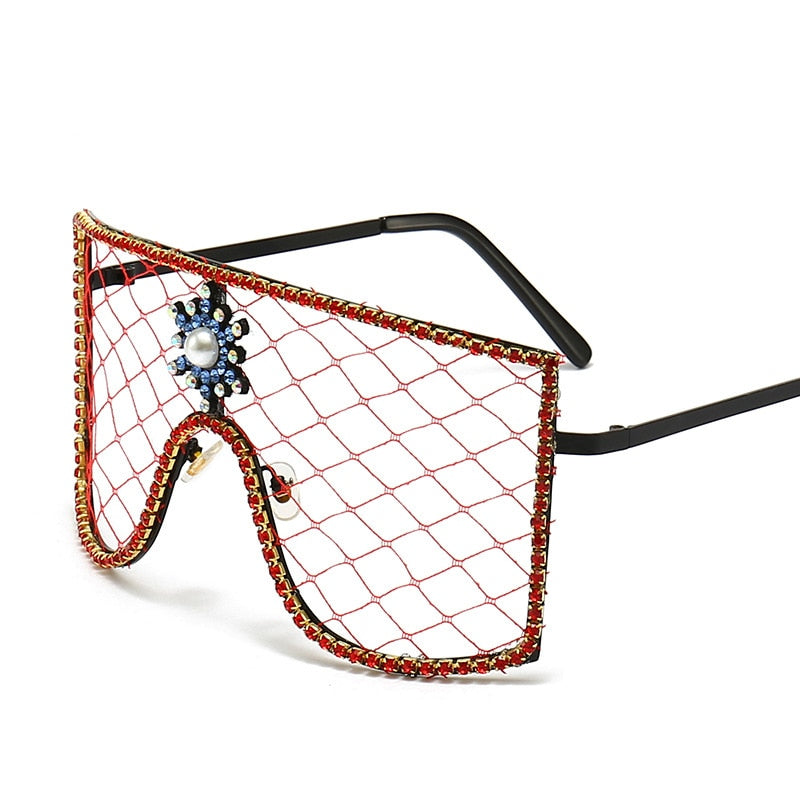  Women's Luxury Diamonds Steampunk Oversized Rhinestone Sunglasses - Women Sunglasses - DYAVOR® 