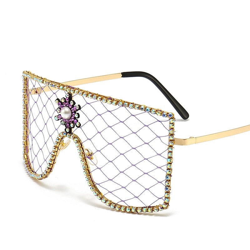  Women's Luxury Diamonds Steampunk Oversized Rhinestone Sunglasses - Women Sunglasses - DYAVOR® 