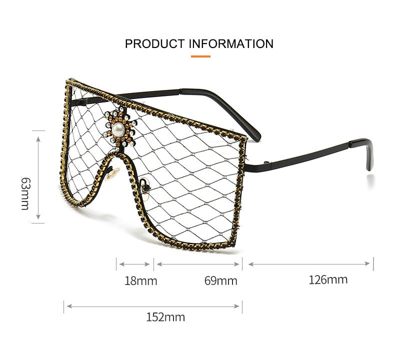  Women's Luxury Diamonds Steampunk Oversized Rhinestone Sunglasses - Women Sunglasses - DYAVOR® 