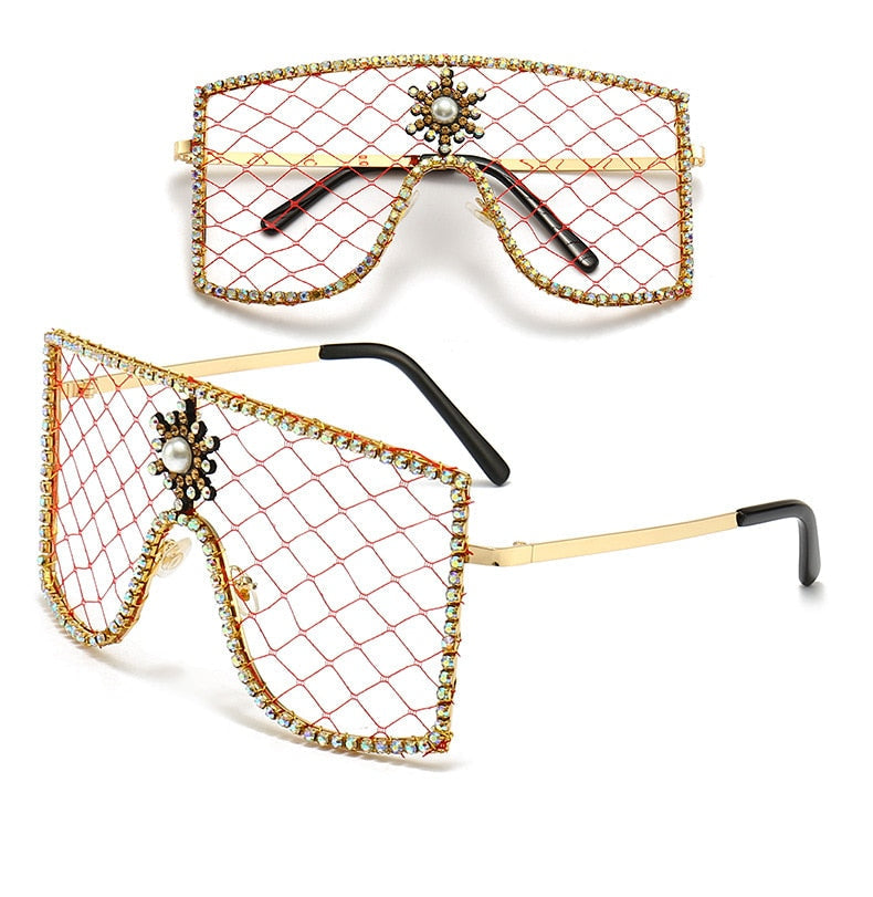  Women's Luxury Diamonds Steampunk Oversized Rhinestone Sunglasses - Women Sunglasses - DYAVOR® 
