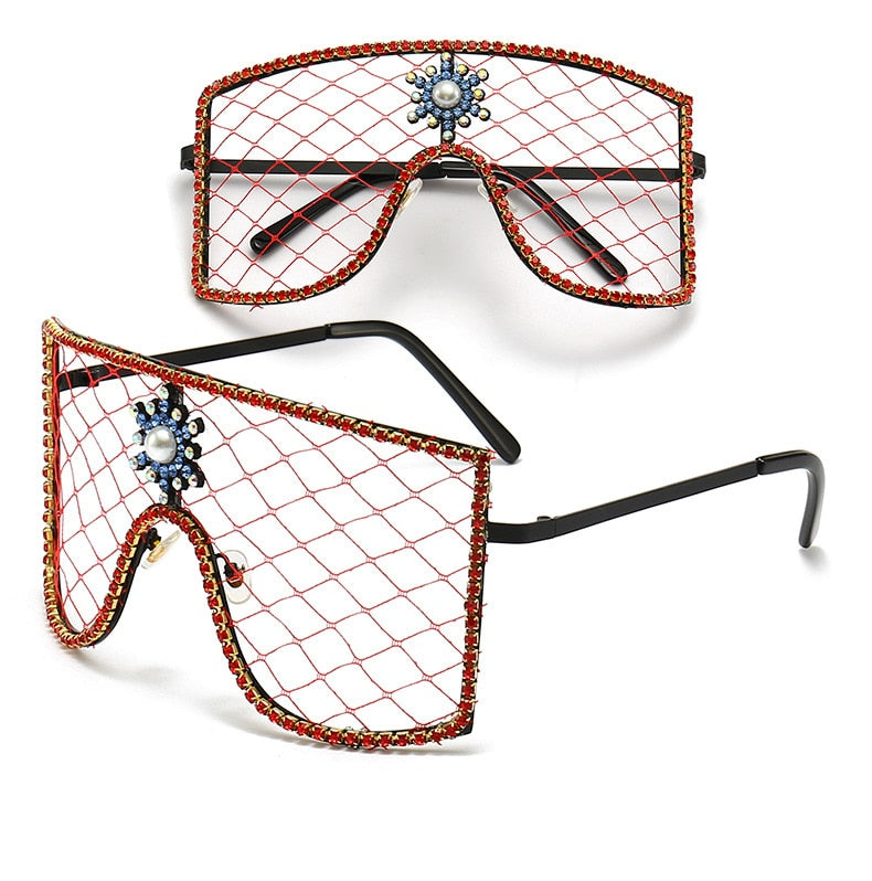  Women's Luxury Diamonds Steampunk Oversized Rhinestone Sunglasses - Women Sunglasses - DYAVOR® 