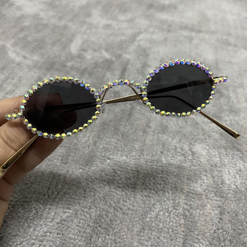  Women's Luxury Black Color Stainless Steel Diamond Designer Sunglasses - Women Sunglasses - DYAVOR® 