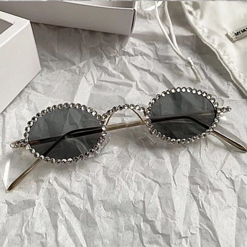  Women's Luxury Black Color Stainless Steel Diamond Designer Sunglasses - Women Sunglasses - DYAVOR® 